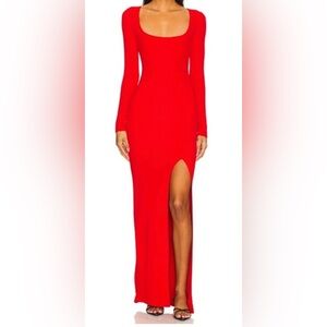 New Good American - STRETCH RIB KNIT MAXI DRESS
